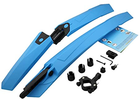 OttoBen Fahrrad Kotflügel Set, Weiches Gummi Buntes Mountainbike Schutzblech, Schutz vor Wasser und Schmutz, Spritzschutz Vorne und Hinten für MTB Bike Cycle 20, 22, 24, 26 Zoll Blau