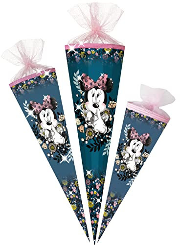 alles-meine.de GmbH mit Glitzer & Glimmer ! Schultüte - - Minnie Mouse 70-85 cm Größe wählbar Zuckertüte - Tüllabschluß/Filzabschluß - eckig/rund - Mädchen - klein ..