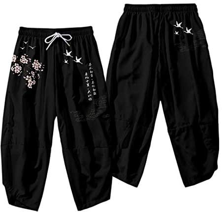 G00012-Pantalon kimono de style japonais pour homme - Style traditionnel thaïlandais - Harajuku Streetwear vintage - Pantalon pour homme - Taille 6XL