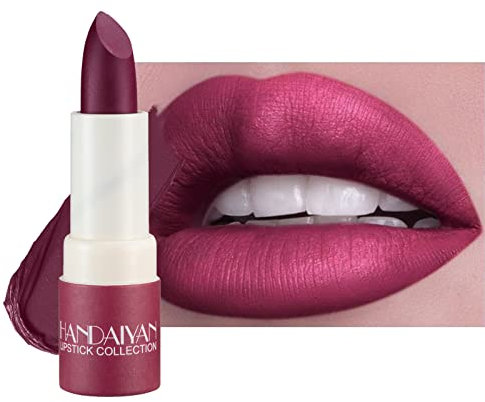 Rossetto opaco Rossetto idratante a lunga durata Rossetto rosso sexy Velluto rosa Rossetto cosmetico da donna (Fucsia)