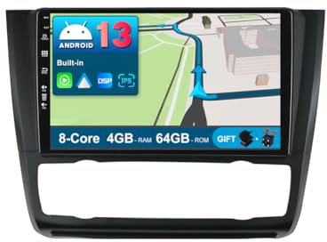 JOYX Android 12 IPS bilradio passar BMW 1-serien E81 E82 E87 E88 (2004–2012) – 4G 64G – inbyggd DSP/Carplay/Android Auto – kamera + MIC – 9 tum 2 Din – rattkontroll 4G WiFi DAB 360-kamera