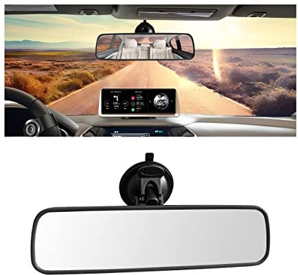 CGEAMDY Rear View Mirror for Driving Test, Adhesive Interior Suction Cup, Large Convex Rear View Mirror with Suction Cup, Mounted on Windshield for Suv Van, Extra Second Interior Car Rearview Mirror