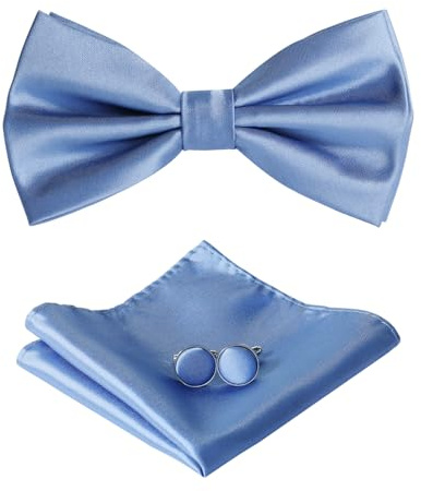 HOULIFE Fliege Herren Set Verstellbare Fliege aus Satin Vorgebunden Fliege | Verstellbares Band, Einheitsgröße für alle, Leicht zu tragen, Geschenkbox-Paket, für Party & Hochzeit