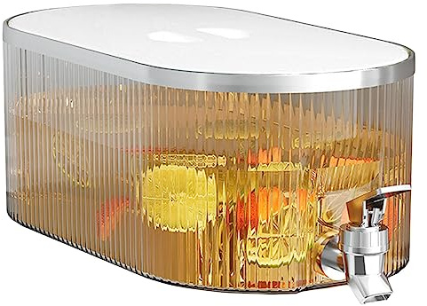 Dispensador de Bebidas de 5 L con Grifo, Dispensador de Bebidas para Refrigerador, Dispensador de Limonada con Buen Sellado, Dispensador de Bebidas Resistente a la Temperatura, Contenedor de(Crema)