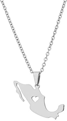 ALTCIRNMD Mexique Collier Cadeau Pendentif,Mexique Carte Hommes/Femmes Bijoux Tendance Bijoux De Mode Charme Symbole Patriotique Collier Cadeau Voyage Commémorer Cadeau