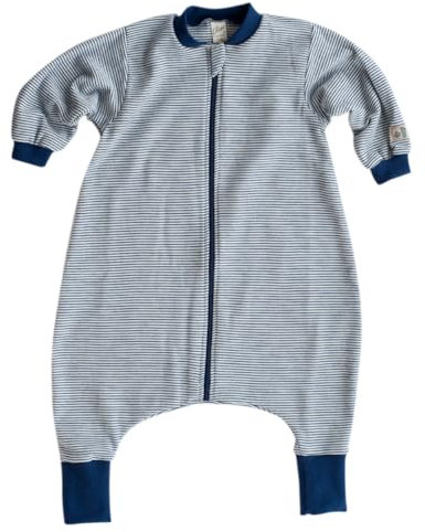 Lilano, Schlafsack mit Bein und langen Ärmeln, 70% Wolle (bio), 30% Seide, 210 gr./m² (Blau, 98-104)