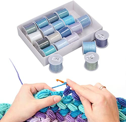 WOOXGEHM 20 Stück Stickgarn, 6 Stränge, Lebendige Farben, Nähgarn, Kein Verrutschen Der Finger, Polyester Stickgarn für Handstricken, Quilten, Maschinennähen