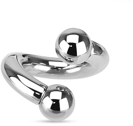 Paula & Fritz® Expander Taper Twist-er Silber 6-mm Stark 12-mm Lang 10-mm Kugel Chirurgenstahl 316L Piercing Ohr-Schmuck Ohr-Tunnel Damen Herren Dehnen