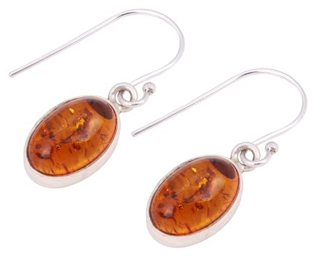 Pendientes de ámbar amarillo, pendientes de piedras preciosas, aretes de plata de ley 925, aretes bohemios, 30 MM, Gema, Ámbar Amarillo