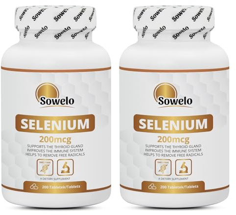 Sowelo - Selen, 200 Selenium Tabletten, Hohe Konzentration 200 mg Natriumselenit in einer Tablette, Reinigt den Körper, Unterstützt die Antioxidativen Prozesse (2-Pack)