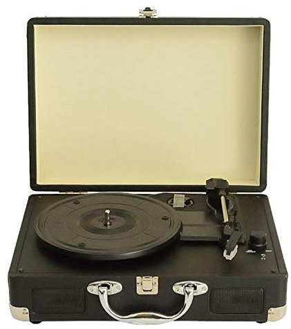 MRKU Valigia Portatile, Giradischi a Cinghia, Giradischi Bluetooth a 3 velocità con Altoparlante Stereo Compatibile con Dischi da 18/20/30 cm, per l'intrattenimento