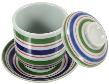 BEBEMOKO Pentola Per Stufato Piccola Ceramica Con Coperchio Ciotola Versatile Per Zuppa e Cottura Potente Materiale Ceramico Per Cottura Sicura e Sostenibile Design Elegante e Striato Per