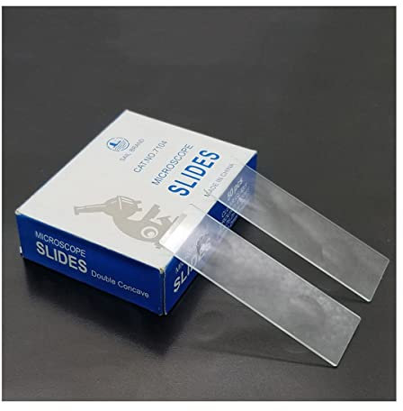 Mikroskop Objektträger aus Glas mit Konkav 50 Stück Biologische Objektträger aus Glas Einzelne konkave oder doppelt konkave leere Objektträger(Double Concave)