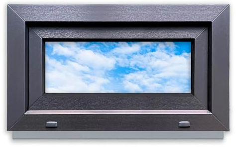 LORAC | Kunststofffenster Anthrazit-weiß 700x400mm, 70x40cm, PCV, DIN Rechts, kippbar & ausstellbar, 2-fach Verglasung, energiesparend – Fenster mit CE-Zertifikat für Keller und Wohnung