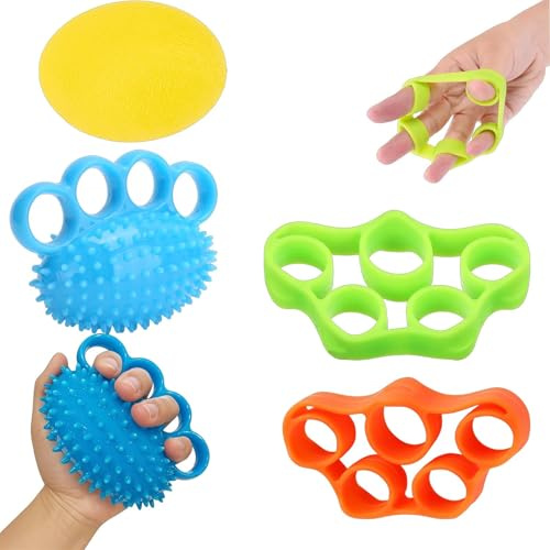 MOAZIFI Handtrainer Set - Therapieknete für Fingertraining, Karpaltunnelsyndrom und Schlaganfall-Reha mit 4-in-1 Griffbällen, Fingertherapie Squeeze Balls