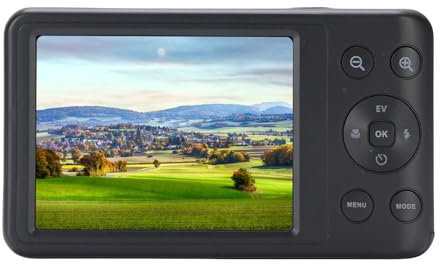 Caméra en Cardons Vintage, Appareil Photo Numérique 4K, écran HD 3 Pouces, Zoom Optique 10x, Zoom Numérique 2X, Caméras Rétro 64MP avec Flash pour la Photographie (Black)