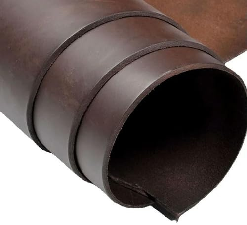 VIXDA Pieza de Cuero Artesanal, Cuero curtido Vegetal, Cuero Genuino Grueso de Aproximadamente 4,0 mm, Piel de Vaca, Piel de Vaca Genuina, curtido Vegetal, precortado a Mano