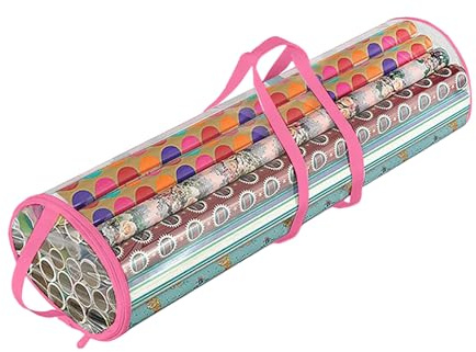 Geschenkpapier Aufbewahrung, Halloween Weihnachten Geschenkpapier Organizer, PVC Transparent Wasserdicht Geschenkpapierrollen Aufbewahrung Tasche, Wrapping Paper Organizer