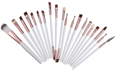 Homoyoyo 20pièces Pinceau Cosmétique Bois Kit de Maquillage pour Visage les Yeux Lèvres Pinceau à Fond de Teint à Poudre