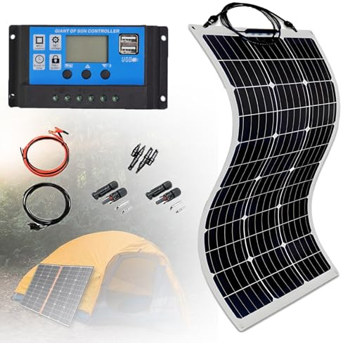 EpyGnom 300W Kit Panneau Solaire Souple Panneaux Solaires Monocristallins Plug and Play Mono Photovoltaic Module Contrôleur de Charge 40A pour Bateau Voiture Caravane Camping Car 1 * 300W