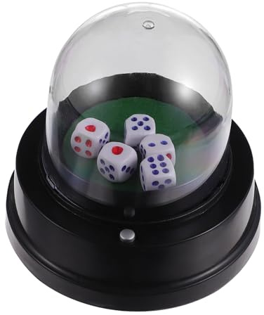 GARVALON Gobelet à Dés Électrique sans Batterie avec Dés Noirs Outil de Jeu de Société pour Divertissement Club et Soirées