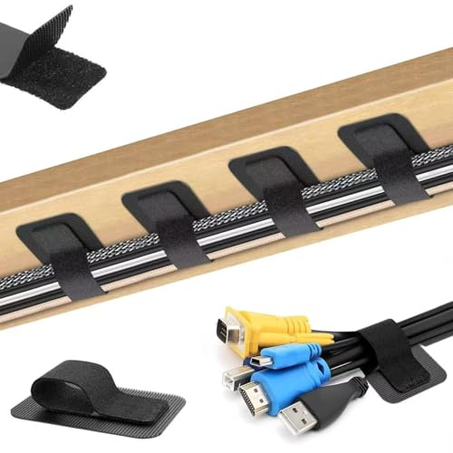 Kabelmanagement Schreibtisch,Kabel Organizer Schreibtisch,Kabel verstecken Langer Kabelbinder,Schreibtischzubehör Ablage,Cable Management Under Desk (45, Schwarz)