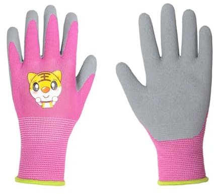 SMTYXS Arbeitshandschuhe For Kinder, Gartenhandschuhe For Im Alter Von 2–13 Jahren, Schaumgummibeschichtung, For Die Gartenarbeit For Mädchen Und Jungen Starker Griff(For Kids Below 5Y)