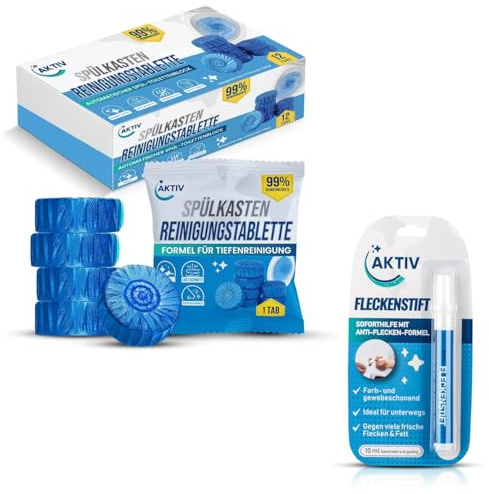 AKTIV Spülkasten Tabs + Fleckenstift Bundle – WC-Hygiene & effektive Fleckenentfernung – Für Sauberkeit und Frische im Haushalt