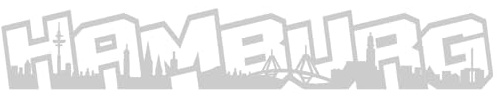 Samunshi® Aufkleber Hamburg Graffiti Schriftzug Skyline 15 x 2,5cm silbermetalleffekt