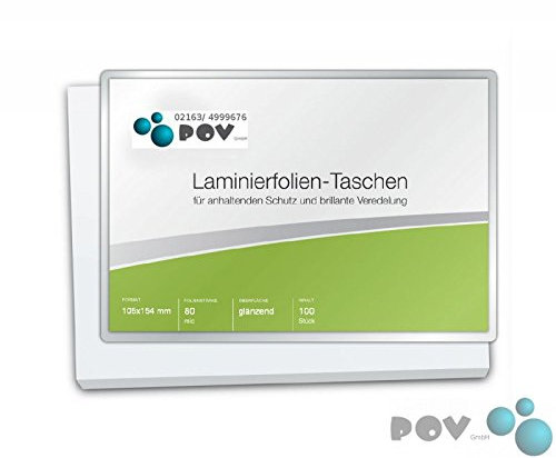POV® Laminierfolien A6 (105 x 154 mm), 2 x 80 mic, für Metorahmen, glänzend, Verpackungseinheit: 100 Stück