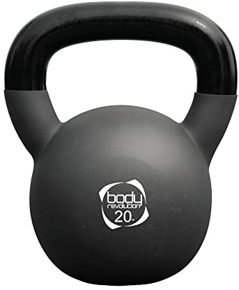 Body Revolution - Neoprene Kettlebell Weight Set - 20kg Kettlebells - Cardio, Aerobics and HIIT Kettle Bell Exercise Weights for Women & Men - Gym Equipment for Home Strength Training and Workouts