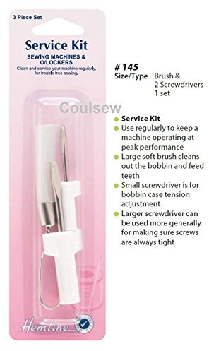 Couling SEWING MACHINE SERVICE KIT SET LINT BRUSH BROTHER SINGER JANOME BERNINA JONES +