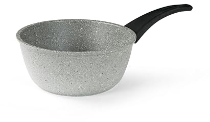 FLONAL DURA INDUCTION casseruola 1 manico in alluminio antiaderente 20cm, spessore 3,5mm, H: 9,0cm, adatta a tutti i fuochi inclusa induzione, effetto pietra