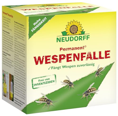 Permanent WespenFalle – Nachfüllbare Wespenfalle zur zuverlässigen Wespenabwehr im Innen- und Außenbereich, insektizidfrei, 1 Stück, Durchsichtig