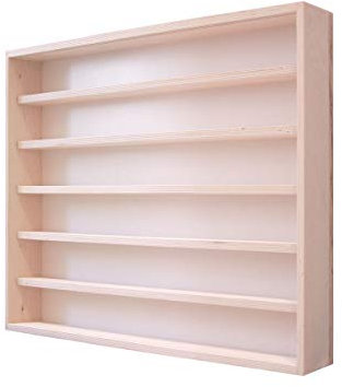 Alsino Sammlervitrine Spur H0-70 cm Länge, 6 Fächer mit Scheibe - Vitrine für Züge Modelleisenbahn Holz Regal 70 cm x 58 cm x 8,5 cm (V-11a)