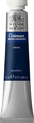 Winsor & Newton 0308322 Cotman Aquarellfarbe mit ausgezeichneter Transparenz, Farbkraft und Verarbeitungseigenschaften, Wasserfarbe 21ml Tube - Indigo