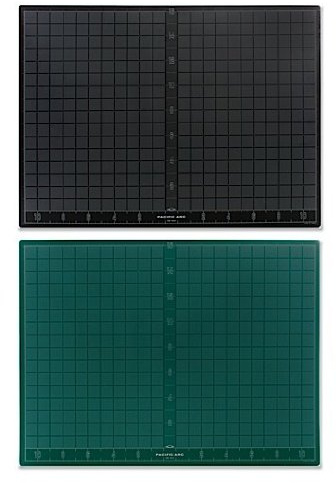 Pacific Arc Double Sided Self Healing Cutting Mat - Thick and Durable Vinyl Rotary Cutting Mat for Sewing - Perfect Fabric Cutting Mat & Scrapbook Paper Cutting Mat (18x24)
