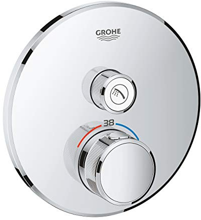 GROHE Grohtherm Smartcontrol Thermostat for Shower, with Concealed Installation and One Valve Round Shape, Chrome Finish, Made In Germany By GROHE Eco-Friendly and Safety Features 29118000