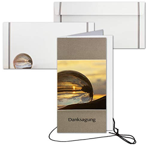 40x Trauerkarte mit Umschlag Set Danksagung - weltlich - inklusive hochwertiger Box - DIN Lang Hoch-Format - Danksagungskarten Trauerkarten nach Beerdigung - Trauer-Papiere by GUSTAV NEUSER