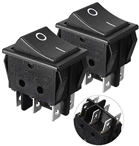 Aexit 2 pcs 6P sur/sur 2 Position interrupteur à bascule bateau 2RT 250V/16A AC 932D253