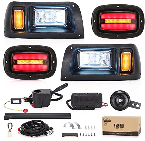 10L0L Golf Cart Light Kit(12V/36v/48V) for Club Car DS with Daytime Running Light Low-beam/High-beam With Turn Signals and Brake Lights