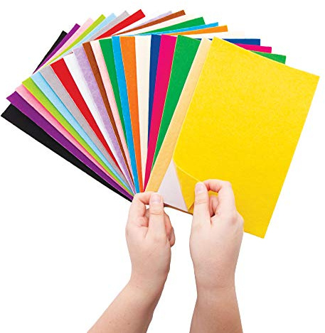 Baker Ross AW960 Filzblätter, selbstklebend, Klasse Pack (50 Stück) – Kunst und Handwerk für Kinder, Sortiert