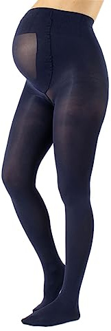CALZITALY - Opaque Maternity Pantyhose - Pregnancy Tights for Women - 100 DEN Italian Hosiery (L, Navy)
