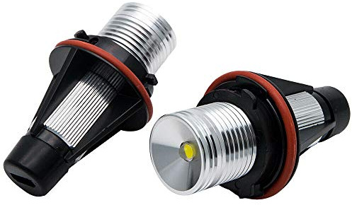 Riloer Ojos de Ángel LED, 6W 6000K 2 LED Ojos de Ángel Luces de Señal para Coche HID Xenon Luz de Color Blanco para E39 E87 E60 E63 E64 E65 E66 E53 OEM