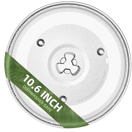 Gemroom 10.6 Microwave Glass Turntable Compatible with Hamilton Beach P90D23AL-R1, GE WB48X26755, 10 5/8 inch Replacement Microwave Glass Plate for Whirlpool WPW10551236
