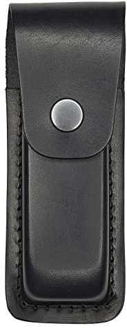 VlaMiTex M26 Fodero per Coltello Tascabile Coltelli Pieghevole Supporto per Multitool Attrenzzi in Pelle Nero 125 x 35 x 22 mm