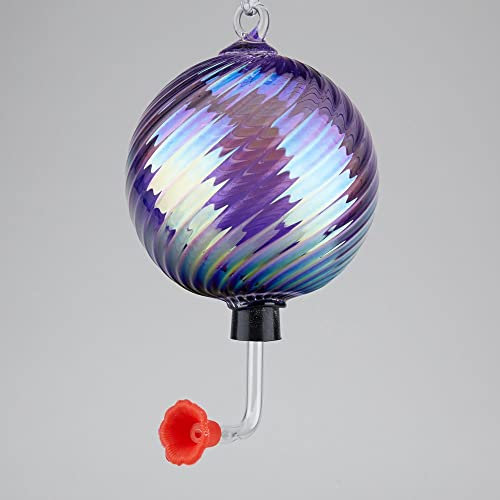 Glass Eye Studio Kolibri-Futtertrog Futterstation mit Geburtsstein-Kollektion – Februar: Amethyst