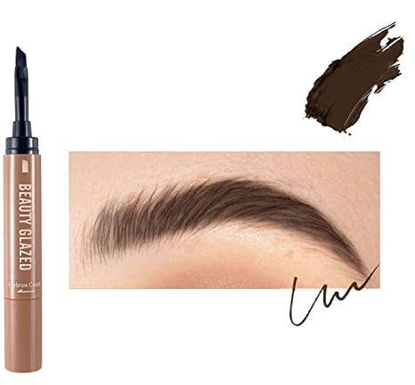 Crème à sourcils à double tête Crayon à sourcils avec brosse, résistant à l'eau, à la transpiration et à l'effacement, avec pinceau, pour rehausser les sourcils en velours naturel, maquillage # 03