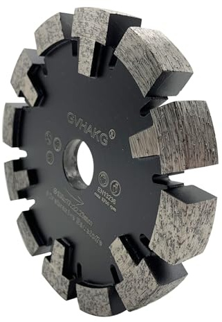 GVHAKG Tuck Point 130mm Diamant Fräser,Sehr verschleißfest Lange Lebensspanne für Estrich, Asphalt,Premium-Qualität Räumscheibe mit T-Schutzsegment(130x17x12x22,23mm)