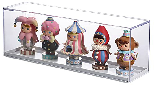 Clear Display Case for Figures，Acrylic Display Case for Doll Toy Collectibles, Action Figures, Miniature Figurines Dustproof Protection Storage & Organizing（11.8L x 3.07W x 4.13H）